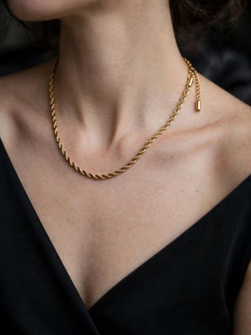 Gold Rope Chain Necklace - Picture 1 of 1